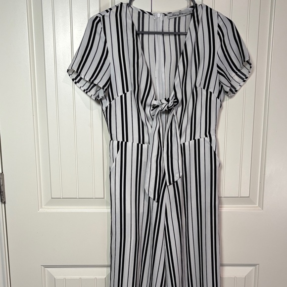 Striped Black and White Jumpsuit- Lucy Wang - Picture 1 of 7